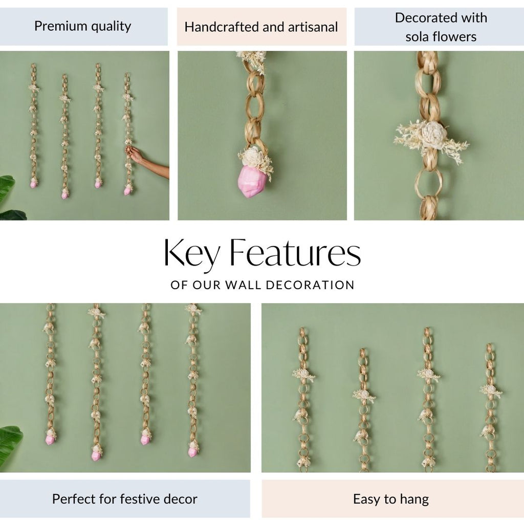 Sustainable Sola Flower Wall Hanging Set Of 4 Nestasia