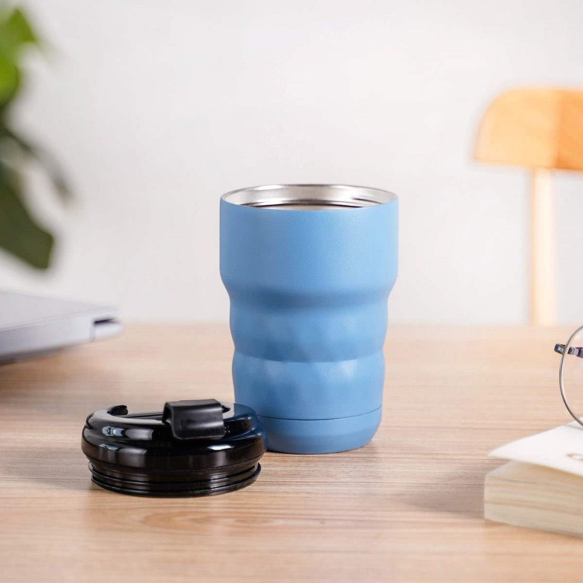 Brewster Easy Sip Copper Insulated Travel Mug Azure Blue 350ml Nestasia
