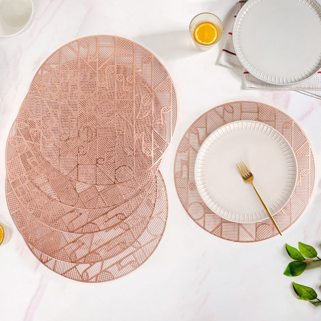 Symphony Rose Gold Table Mats Set Of 6 Nestasia