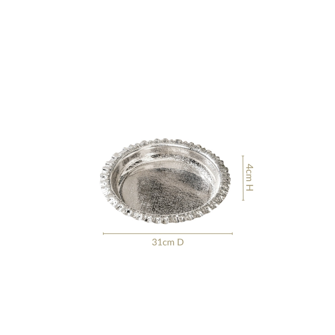Symphony Ruffled Silver Urli 31cm Nestasia