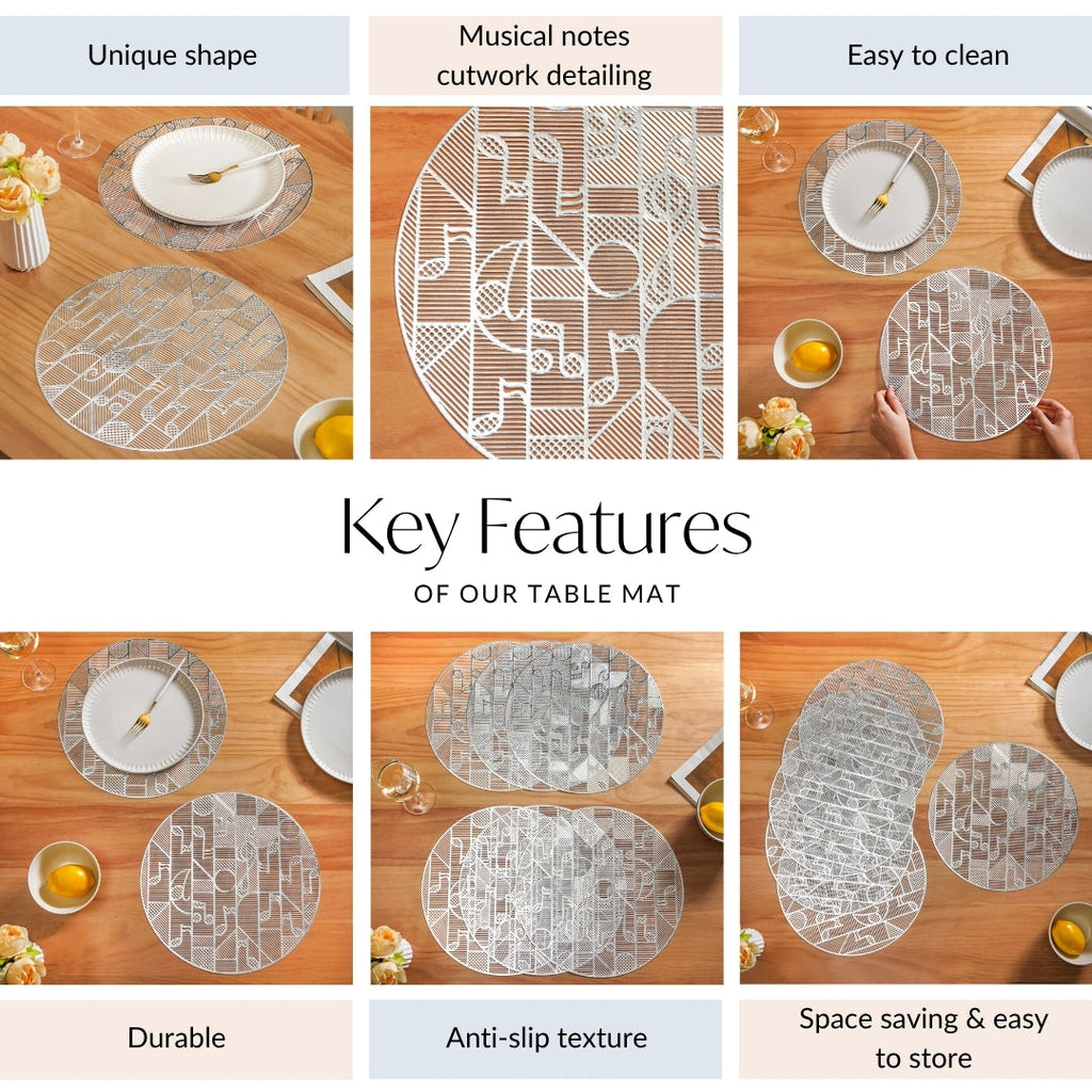 Symphony Silver Table Mat Set Of 6 Nestasia