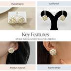 Floral Accent Cluster Earrings Nestasia