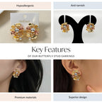 Butterfly Stud Earrings Nestasia