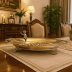 Brass Round Serving Tray / Plate (11.5 Inch) Vedansh Craft