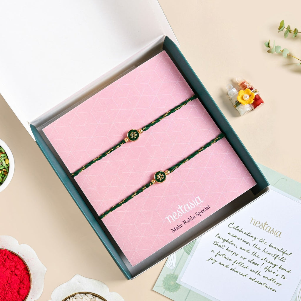 Verdant Bloom Rakhi Set Nestasia
