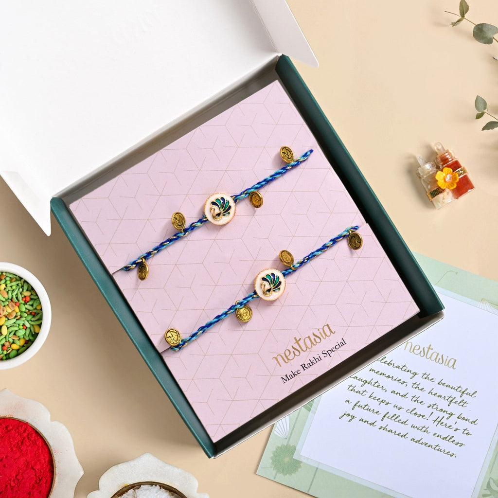 Peacock Rakhi Gift Set Nestasia