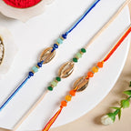 Trio Shell Charm Rakhi Gift Set Nestasia