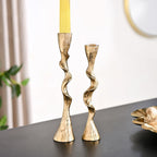 Twirl Table Candle Holder Set Of 2 Gold Nestasia
