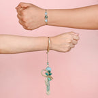 Embroidered Aqua Rakhi And Lumba Gift Set Nestasia
