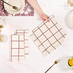 Mauve Grid Cotton Table Napkin Set Of 4 Nestasia