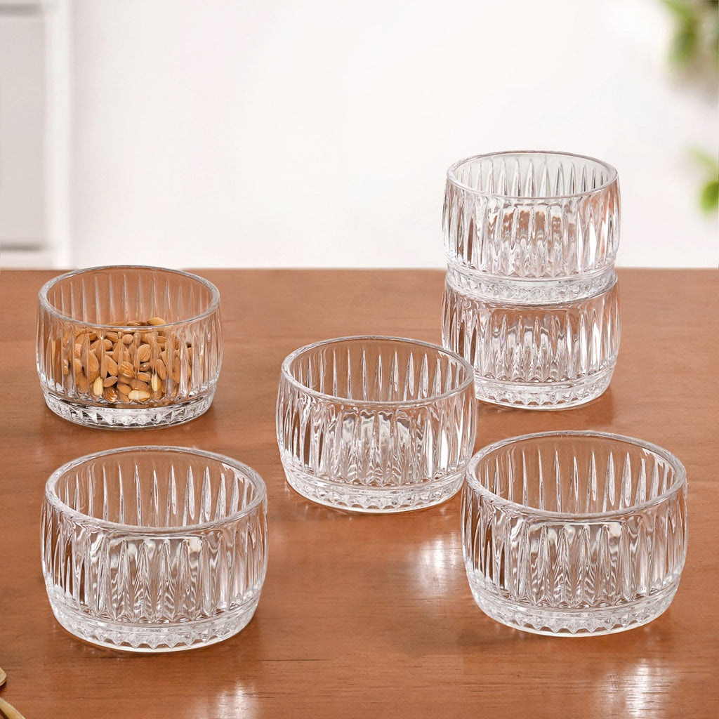 Ribbed Dessert Bowl Set Of 6 160ml Nestasia