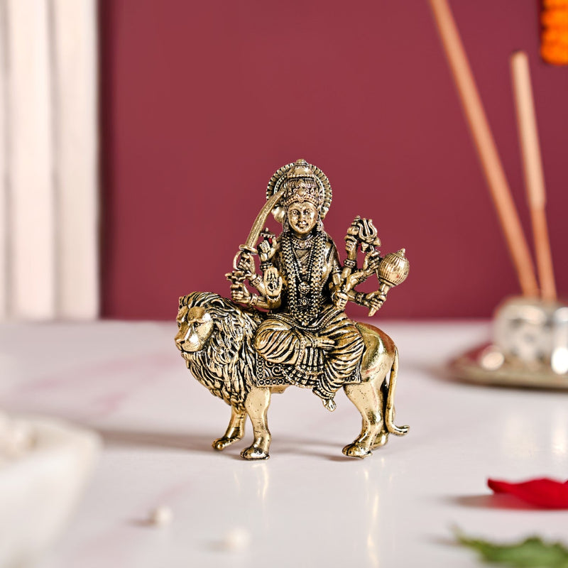 Durga Goddess Pure Brass Idol 7cm Nestasia