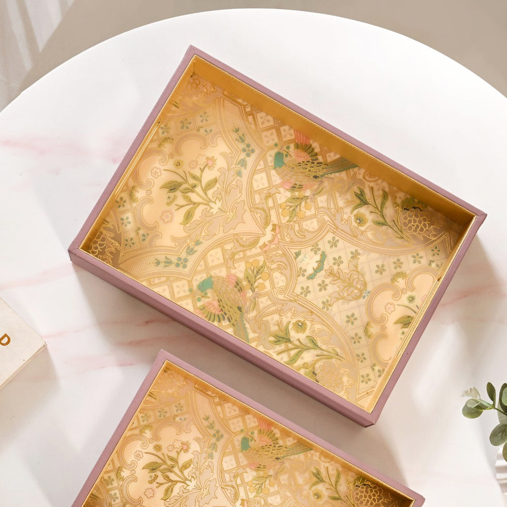 Opaline Garden Serving Tray Set Of 2 Nestasia