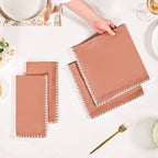 Terracotta Embroidered Edges Table Napkin Set Of 4 Nestasia