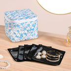 Floral Quilted Jewellery Storage Bag With Pouch Set Of 6 Blue Nestasia