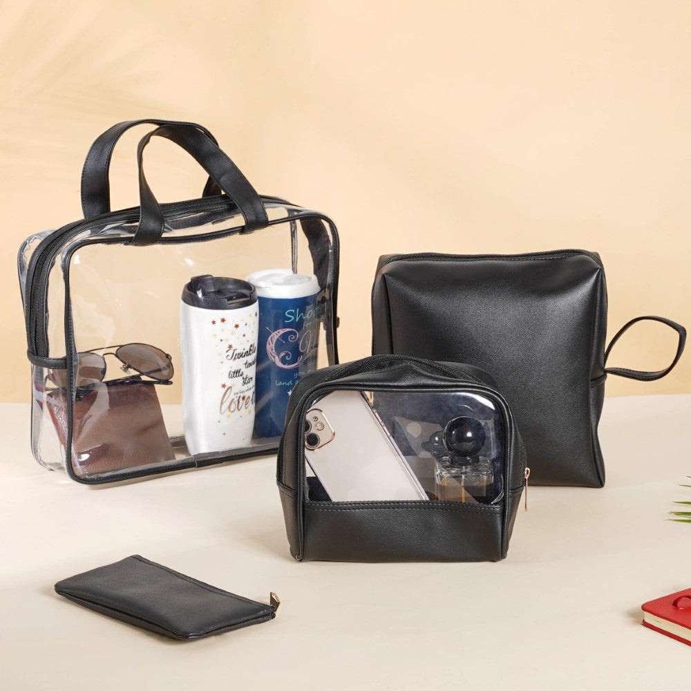 Black Travel Kit Set of 4 Nestasia