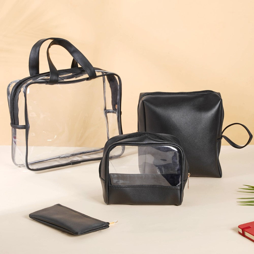 Black Travel Kit Set of 4 Nestasia