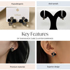 Black Cube Cluster Earrings Nestasia