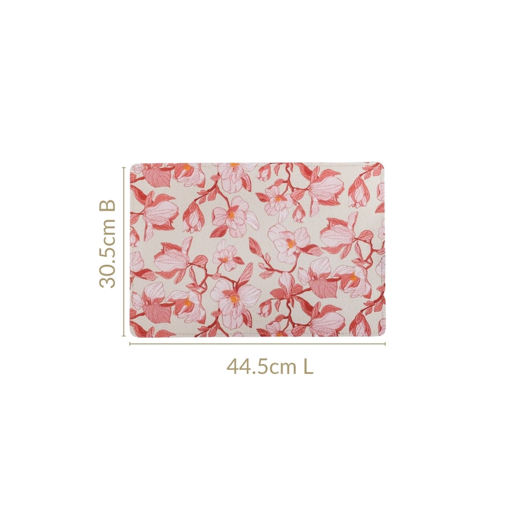 Rectangular Red Poppy Printed Placemats Set Of 6 Nestasia