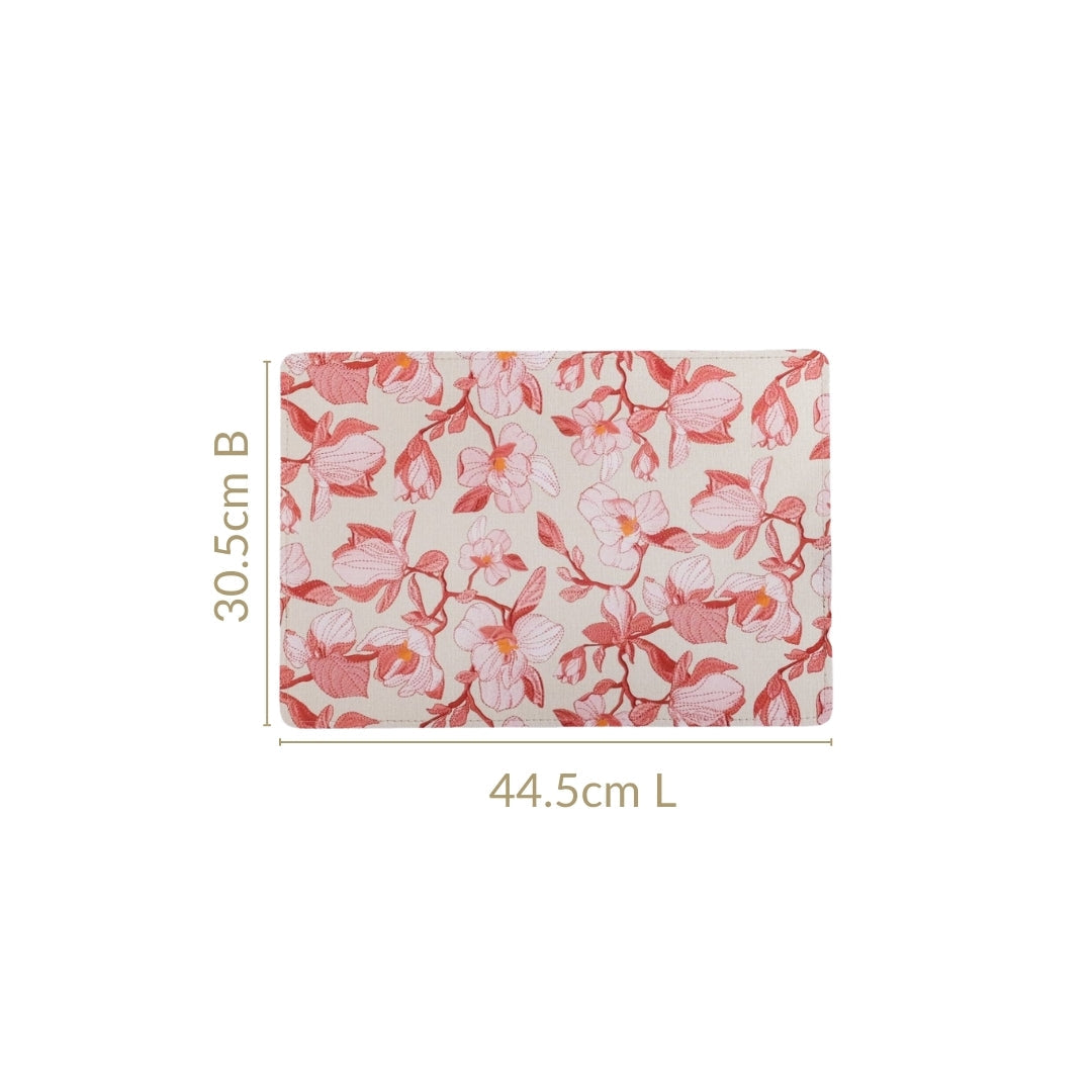 Rectangular Red Poppy Printed Placemats Set Of 6 Nestasia