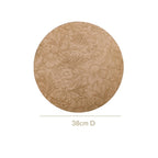 Beige Embossed Hibiscus Round Placemats Set Of 6 Nestasia
