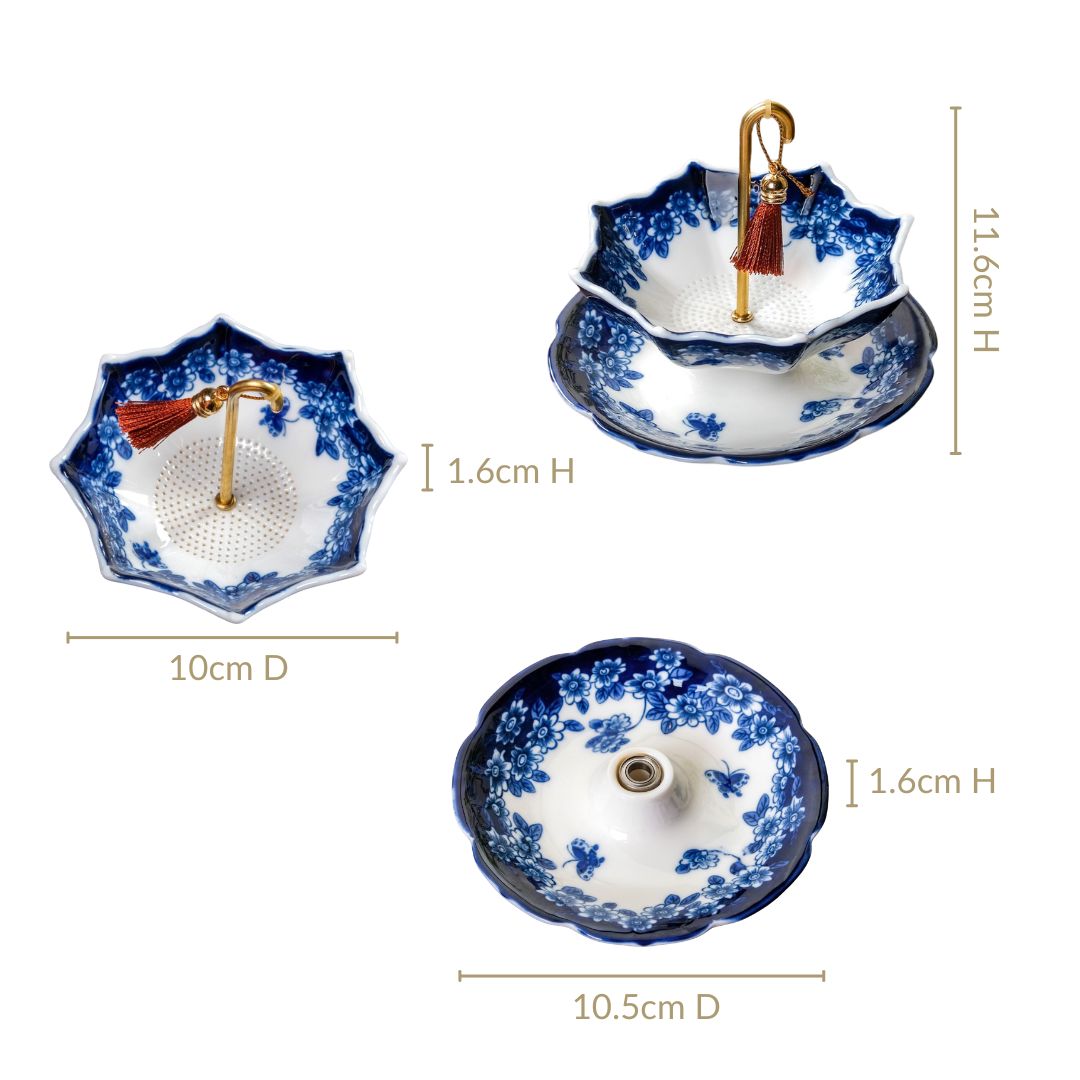 Vintage Umbrella Tea Strainer With Stand Nestasia