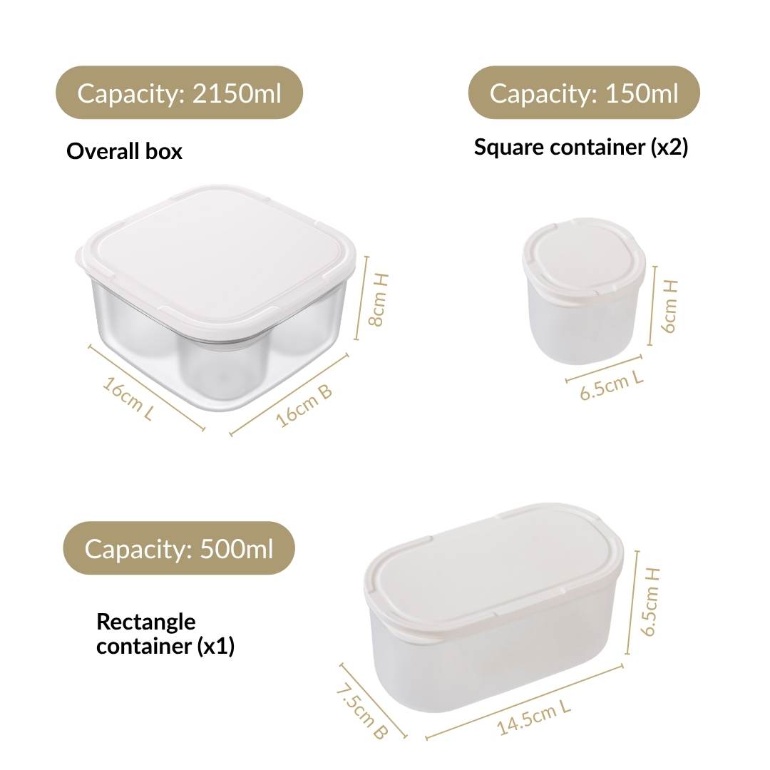 Nestable Food Storage Container Set Of 4 2150ml Nestasia