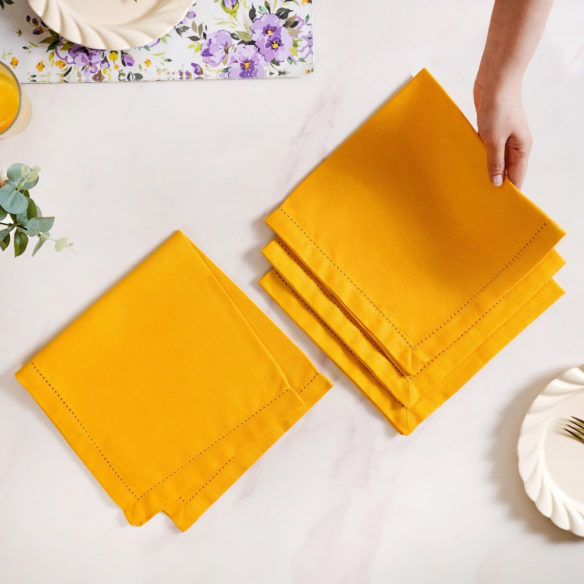 Table Napkin Sunny Yellow Set Of 4 Nestasia
