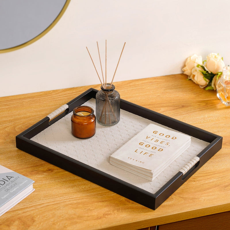 Table Top Luxury Tray Organiser Large Beige Nestasia