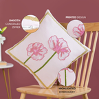 Tale of Two Blooms Embroidered Cushion Cover 40x40cm Nestasia