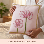 Tale of Two Blooms Embroidered Cushion Cover 40x40cm Nestasia