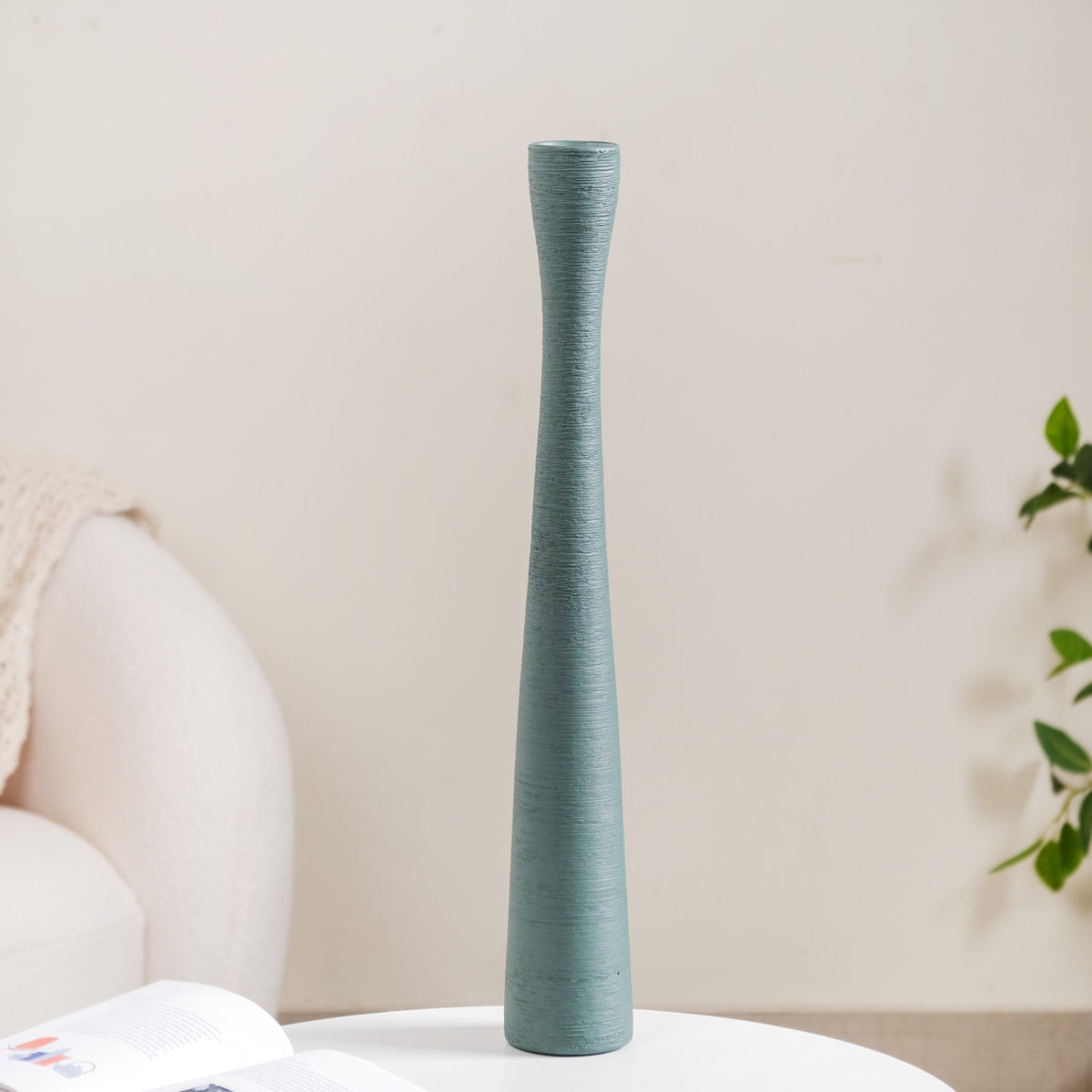 Brush Texture Ceramic Tall Thin Vase Nestasia