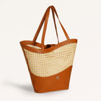 Tan Rattan Weave Beach Bag Nestasia