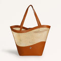 Tan Rattan Weave Beach Bag Nestasia