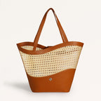 Tan Rattan Weave Beach Bag Nestasia