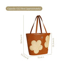 Tan Rattan Tote Bag With Back Pocket Nestasia