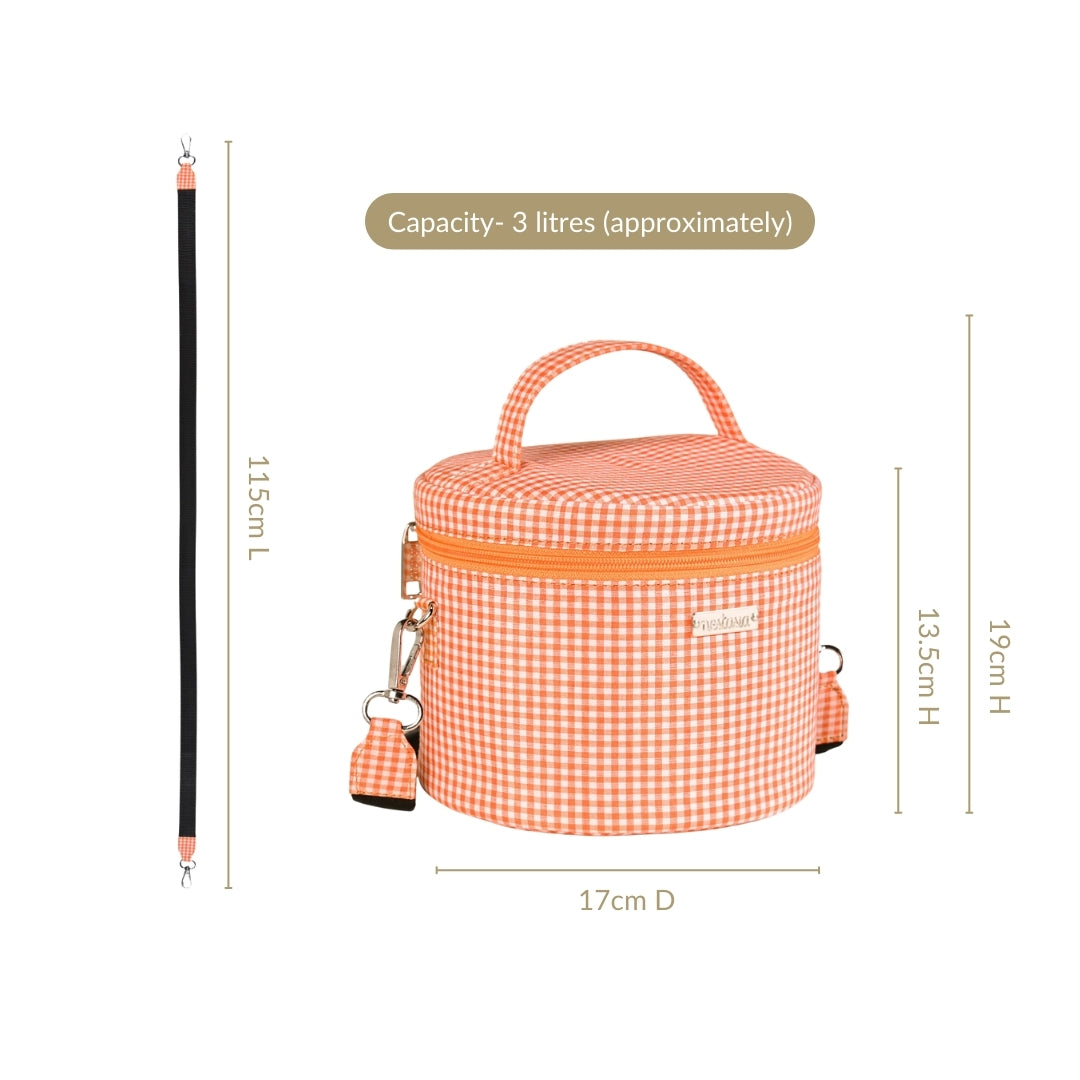 Tangerine Gingham Insulated Lunch Bag Nestasia