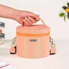 Tangerine Gingham Insulated Lunch Bag Nestasia
