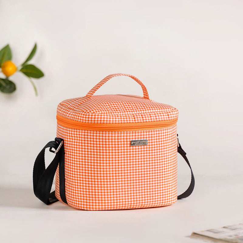 Tangerine Vichy Insulated Lunch Bag Nestasia