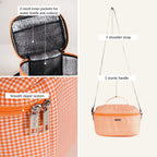 Tangerine Checkered Insulated Lunch Bag Nestasia
