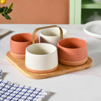 Snack Serving Bowl Platter With Handle Set Of 5 Nestasia