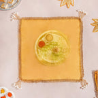 Tasselled Organza Thali Cover Yellow Set Of 2 Nestasia