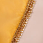 Tasselled Organza Thali Cover Yellow Set Of 2 Nestasia