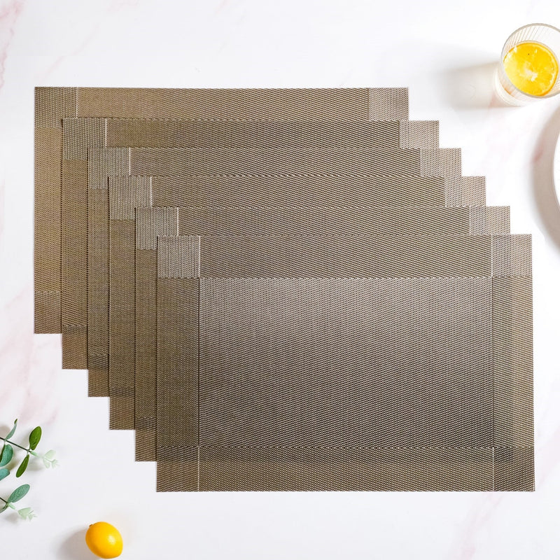 Taupe Reversible Dining Table Mats Set Of 6 Nestasia