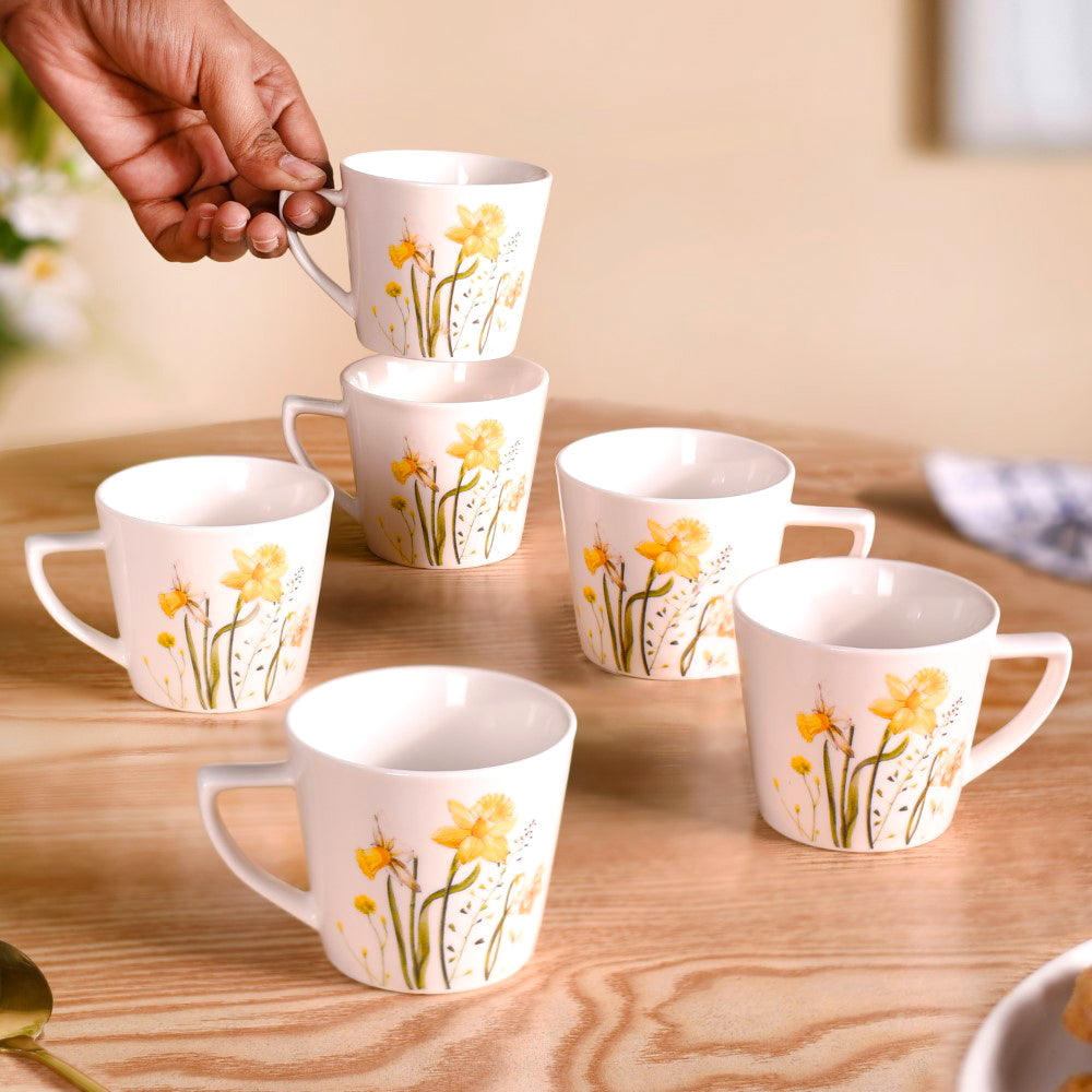 Daffodil Delight Tea Cup Set Of 6 150ml Nestasia