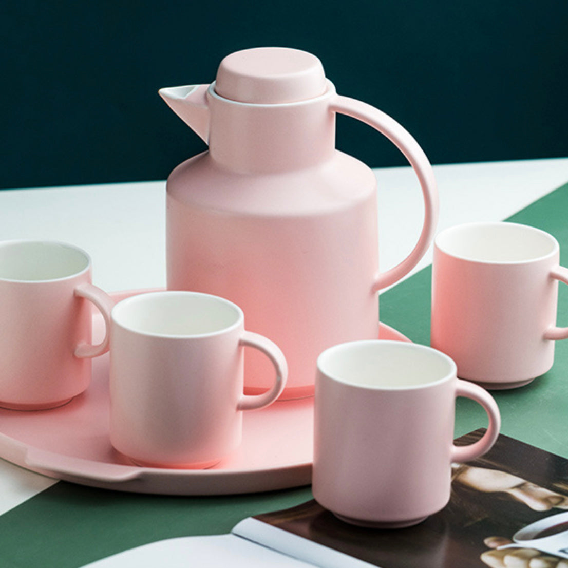 Tea Serving Set Pink Nestasia