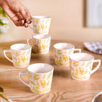 Spring Awakening Ceramic Tea Cup Set of 6 150ml Nestasia