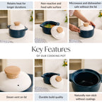 Cera Korean Stew Pot With Lid Teal 1150ml Nestasia