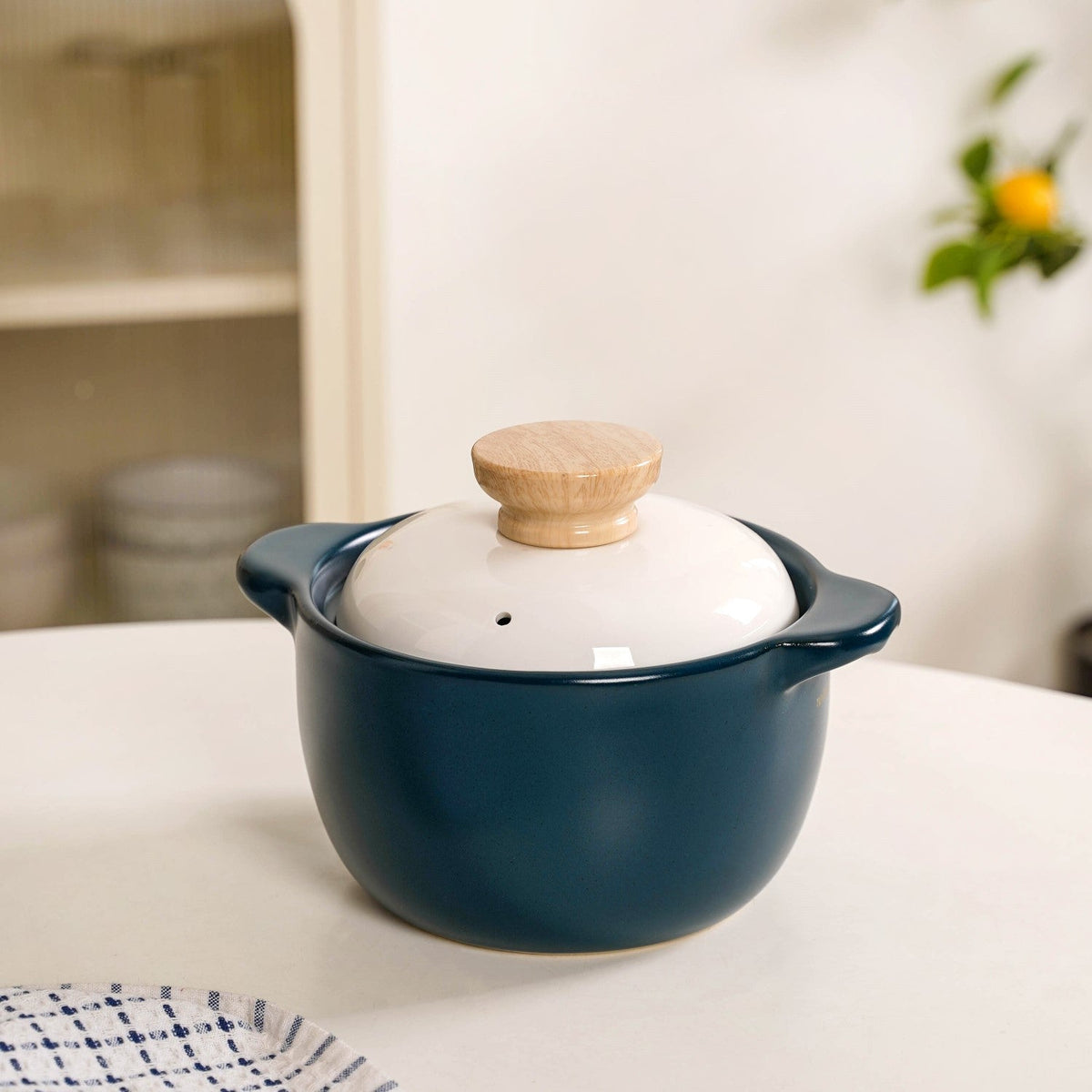 Cera Cooking Pot With Lid Teal 1800ml Nestasia