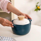 Cera Cooking Pot With Lid Teal 1800ml Nestasia